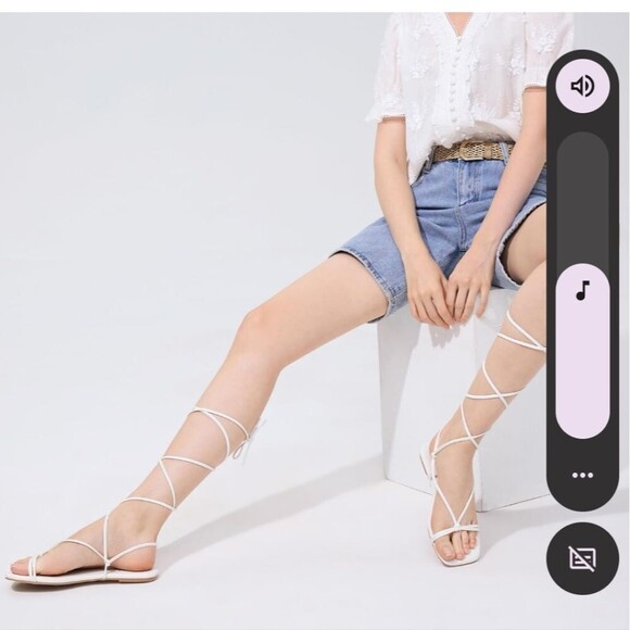 Women's White Gladiator Knee-High Sandals, Size 7.5, NWOT - Picture 2 of 6